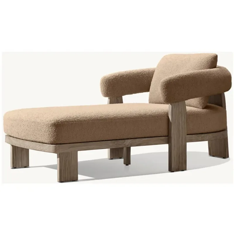 

For Swimming Poolside Furniture Single Seat Upholstery Armrest Backrest Design Teak Outdoor Sun Lounger