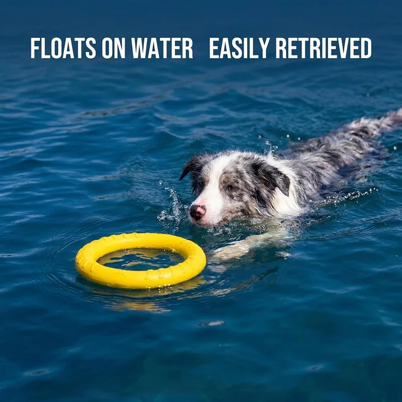 Hundespielzeug, fliegende Frisbees aus EVA, Hundetrainingsring, bissfeste Spielzeuge für Hunde, schwimmender Welpen-Bissring, interaktives Spielzeug