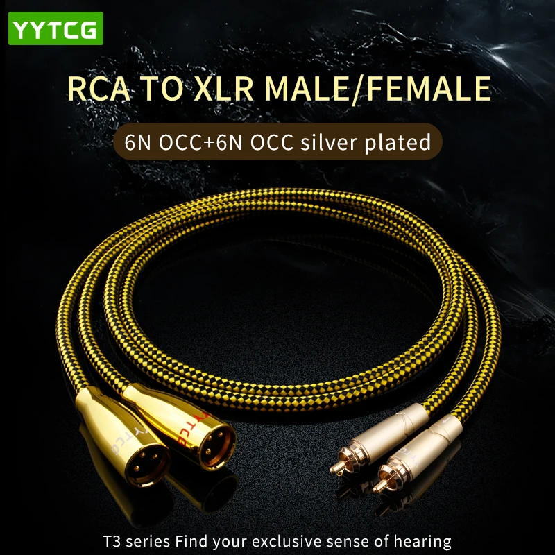 Dual XLR przejście ze złącza męskiego na podwójne męski kabel RCA XLR do RCA zbalansowany kabel Audio 6N OFC przewód do mikrofonu miksera wzmacniacza