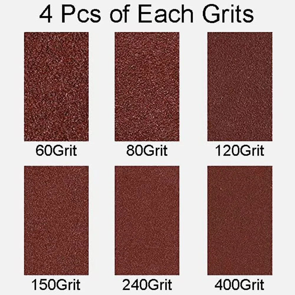 ABFKW Sanding Belt 24 Pack 1/2 x 18 Inch Aluminum Oxide Air File Sander Belt Assortment,Belt Sander Tool for Woodworking