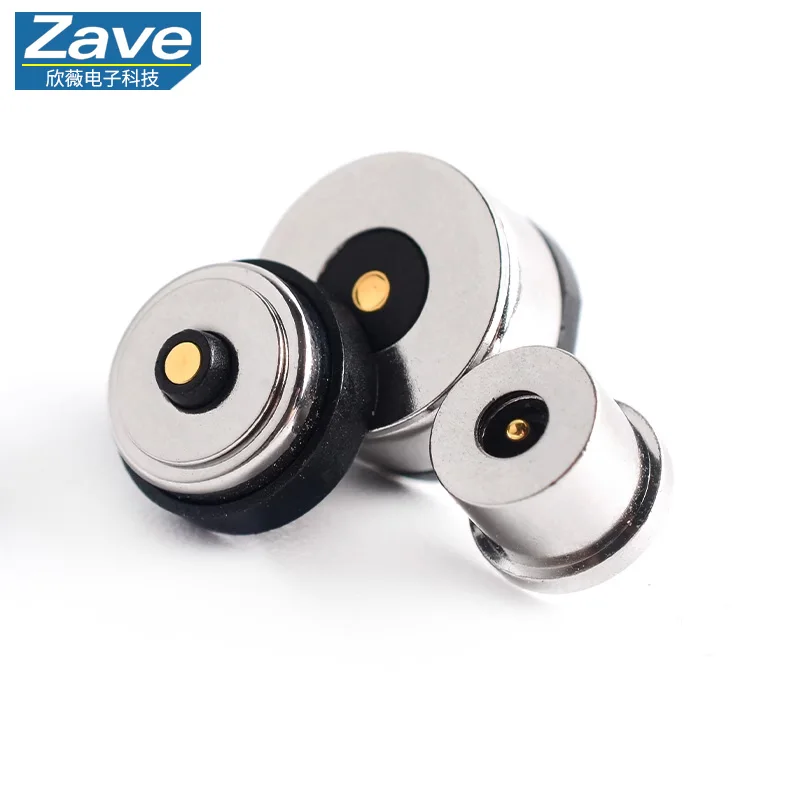 Magnetic Male-Female Pair Solder-Type Round Magnetic Connectors (6/8/10mm) with Circular Base, Charging Head