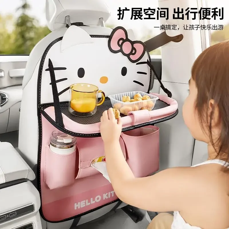 سانريوس مرحبا كيت مقعد السيارة الخلفي حقيبة التخزين الكرتون مركبة شنت تخزين معلقة حقيبة طوي تخزين السيارة الرف سيارة الديكور