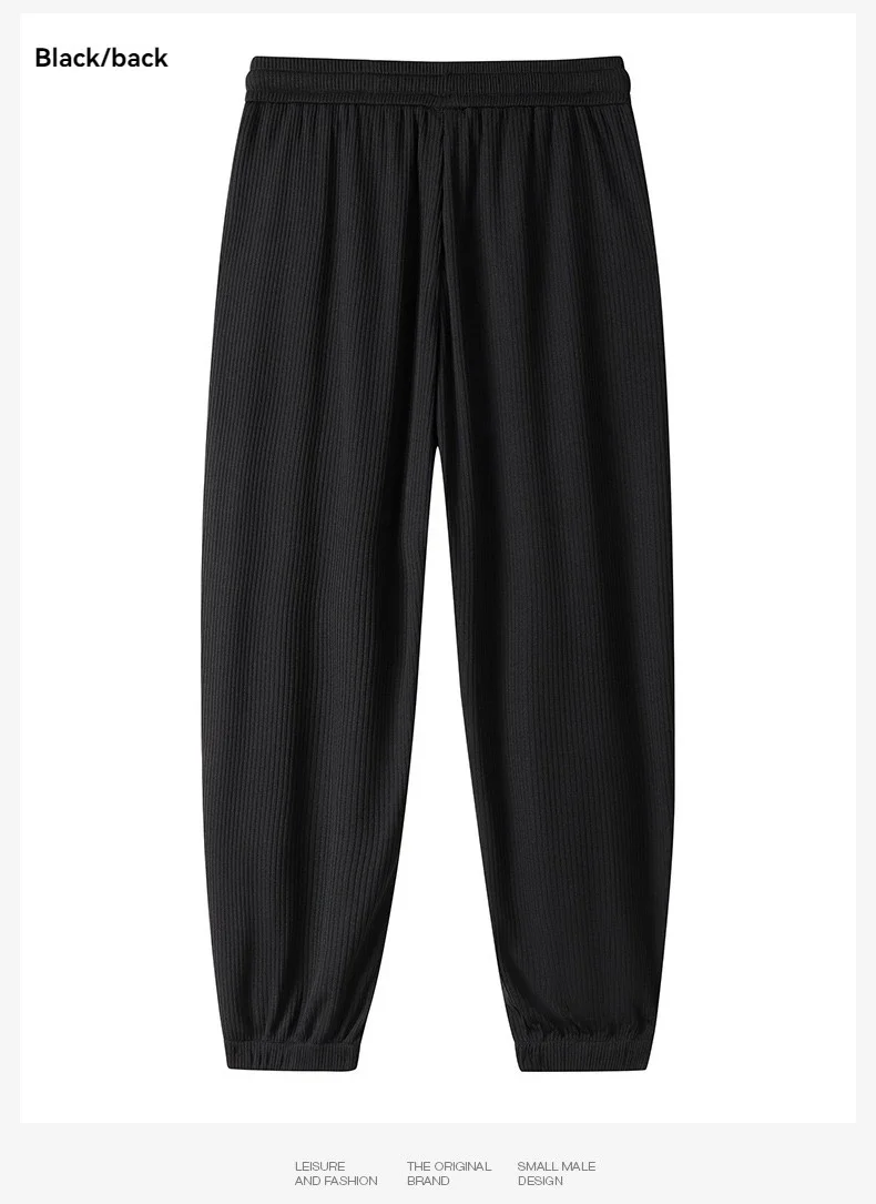 กางเกงลำลองของผู้ชายผ้าไอซ์ซิลค์แห้งเร็วใหม่ฤดูร้อนกางเกงกีฬากลางแจ้งอเนกประสงค์ทรงหลวมใส่สบายทันสมัย