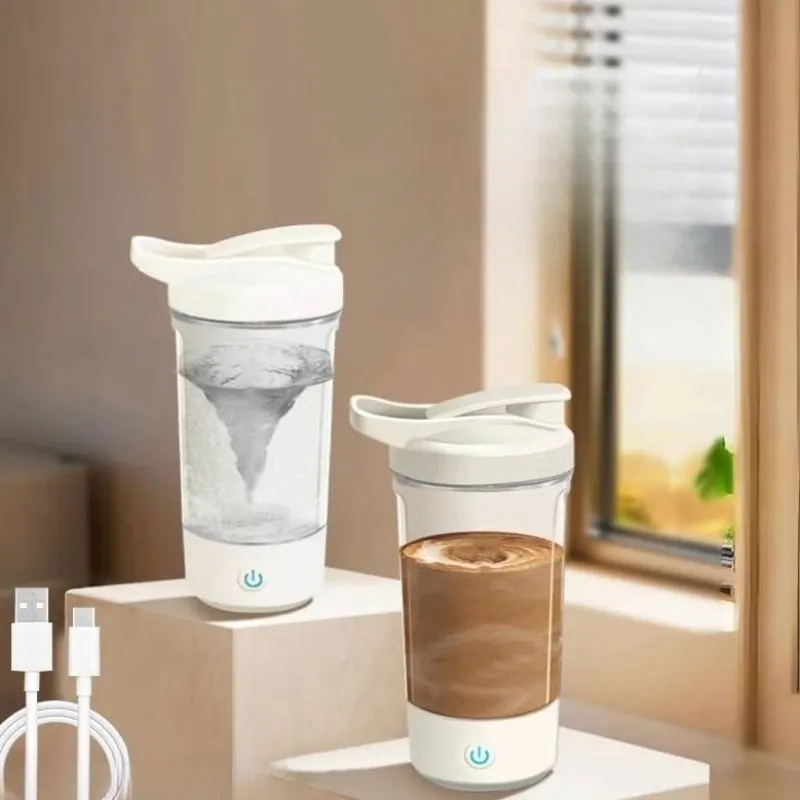 

Электрическая самоперемешивающаяся кружка, шейкер для молочного коктейля с протеиновым порошком, чашка-шейкер с зарядкой через USB и шкалой, чашка для воды на 15 унций, без BPA