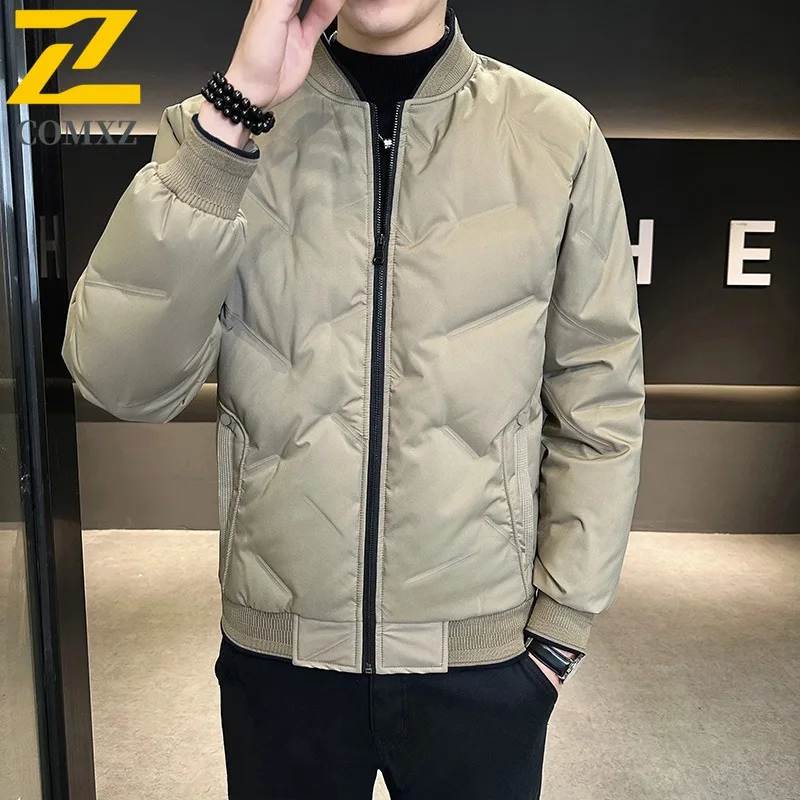​COMXZ 2025 Men Thickened Loose Cotton Jacket American Style Winter Warm Puffer Coat Streetwear business Casual Sport Outwear​