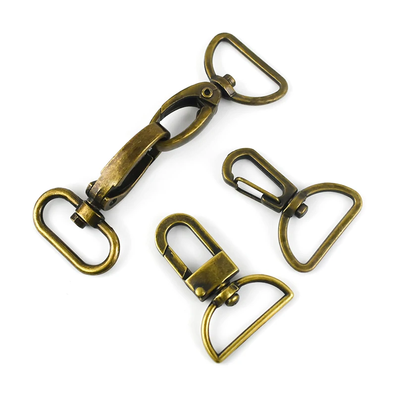 Ganci A Scatto (Moschettoni) Metallici Girevoli Per Borse, Cinture, Portachiavi - Varie Misure