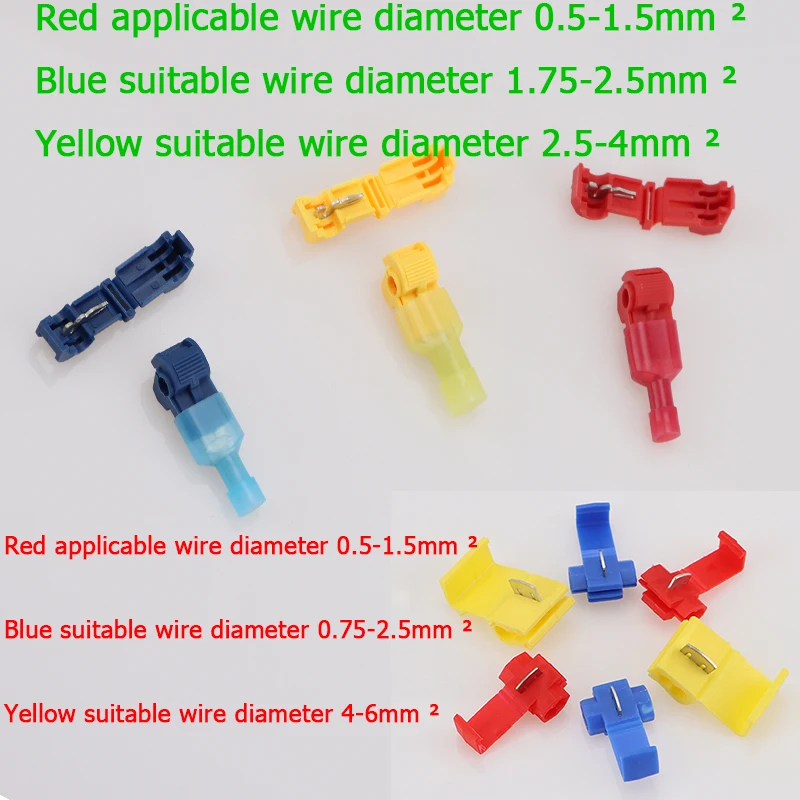 

20Pcs/Wire and Cable Connector Scotch Lock Quick Splicing Snap on Wire Connector Crimp Non Destructive Wire Breakless AWG22-18