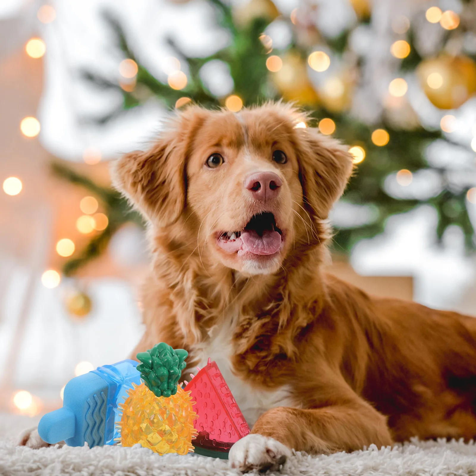 

3Pcs Pet Chew Balls Cooling Squeaky Interactive Dog Teeth Cleaning Summer Puppy Chewing Relief Training