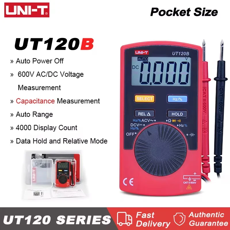UNI-T UT120B Pocket Size Digital Handheld Function REL Relative Measurement AC / DC Current Tester