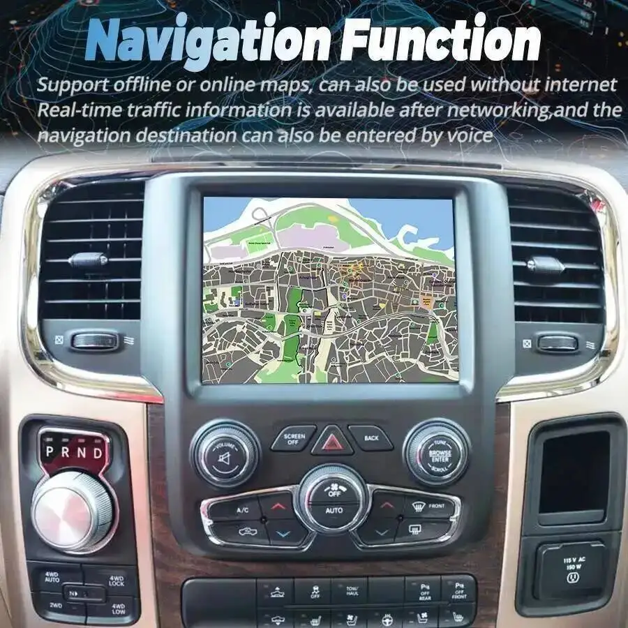Stereo Autoradio Car Multimedia Player Navigation Wireless Carplay Android 15 Screen For Dodge RAM 1500 2500 3500 2013 2018