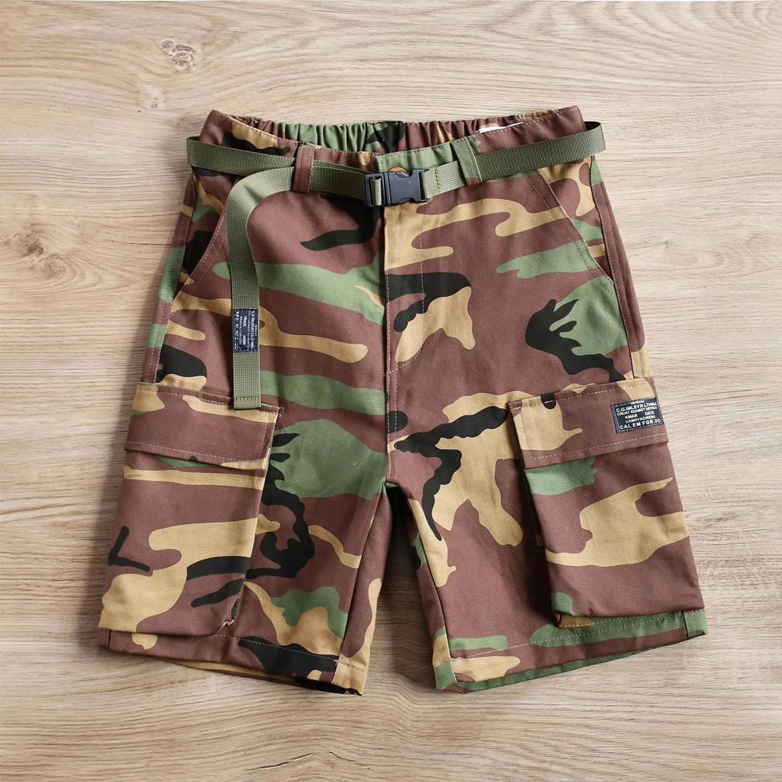 

2024 Camouflage Workwear Shorts Men's Trendy Brand INS Summer Loose Five-Point Casual Pants Straight Leg Cargo Shorts