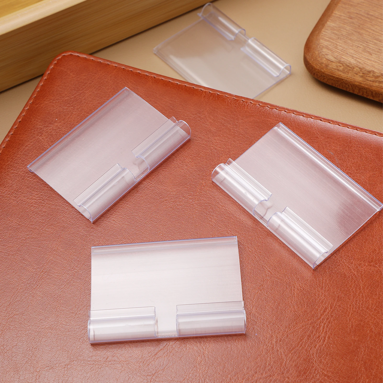 PVC Price Tags Merchandise Display Holders Elastic Clips Shelf Labels Sign Holder Stands Retail Store Supplies Card Notepad