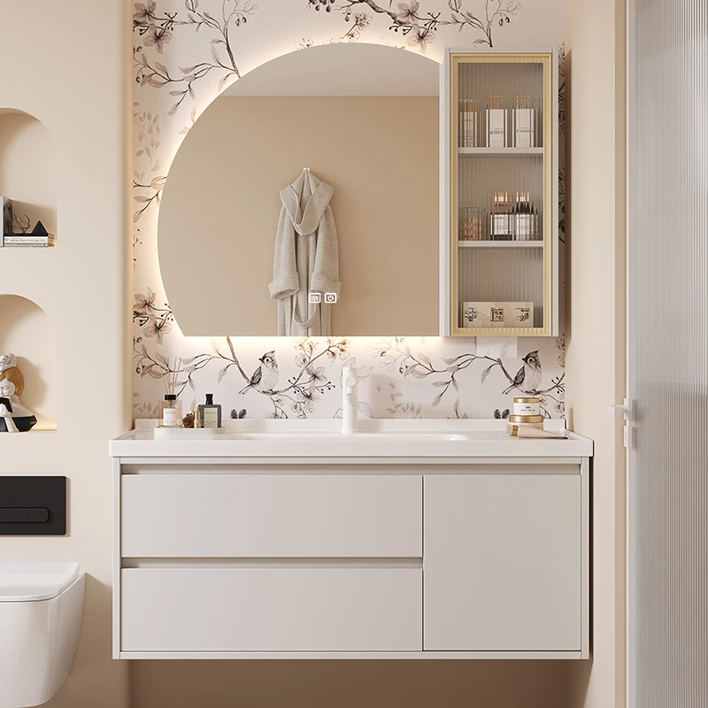 

Bathroom Cabinets Ceramic Basin Solid Wood Drawer Vanity Storage Bathroom Cabinets Mirrors Makeup Mobiletto Bagno Furniture