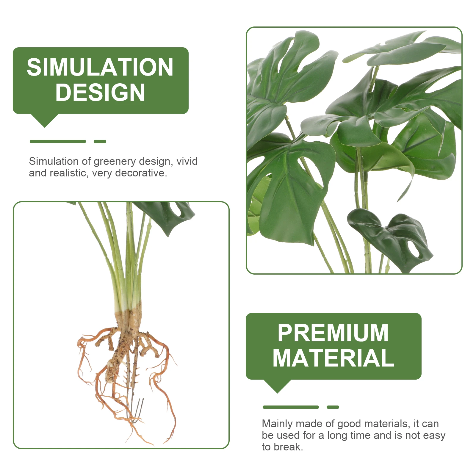 

Durable Household Faux Monstera Plant Artificial Foliage Decor For Interior Design