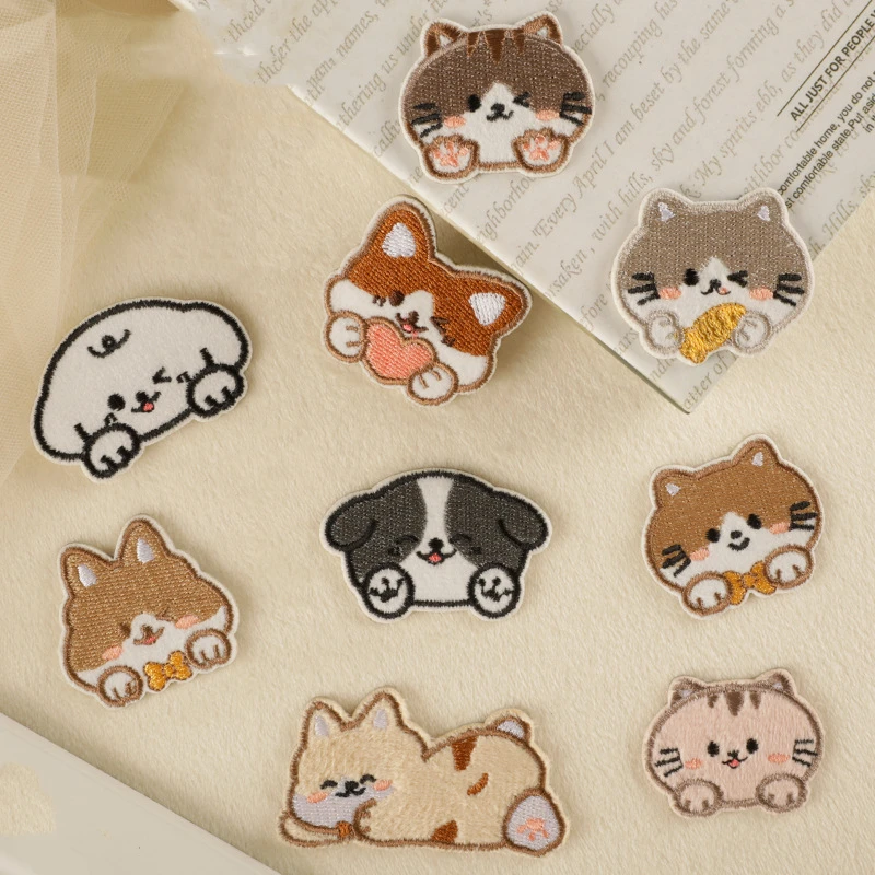 

Нашивки для ручного шитья с милыми животными, нашивка для вышивки, железный значок для сумки, аксессуары для одежды, сделай сам, хит продаж, ткань