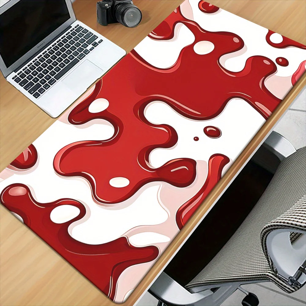 

Red and white liquid abstract design mousepad made of rubber is anti-slip and washable suitable for players and professionals