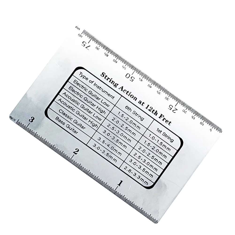 

Compact Steel Guitar String Action Gauge High Precision Measurement Versatile Luthier Tool for Acoustic Electric Bass