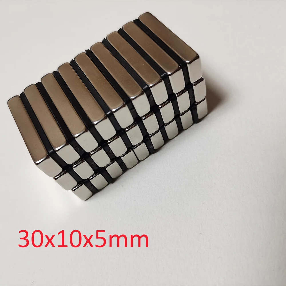 N52 30x10x5mm NdFeB Block Neodymium 30x10 Motor Magnet 3D Printer Megnets Booster Super Strong Permanent Magnetic Imane Bar