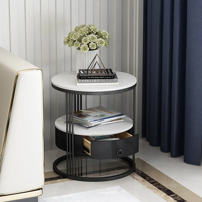 Living Room Furniture Bedside Table Nordic Balcony Storage Cabinet Simple Modern Bedroom Round Endtables Hotel Porch Nightstands