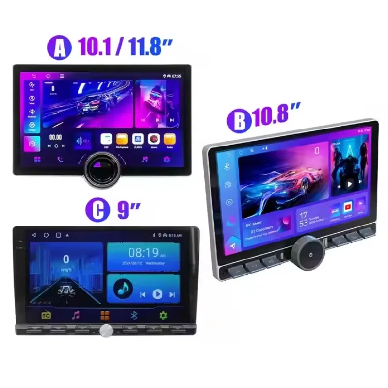

10.1" 11.8" Diamond 2k QLED Screen Car Stereo Audio Single Knob Car GPS Touch Screen Android Auto Carplay Android Car Radio