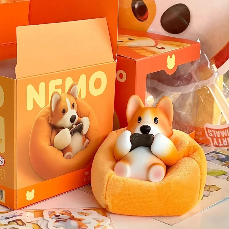 

Hot Partyanimals Anime Figure Party Animal Lying Win Series Handmade Cute Cat Duck Collection Desktop Ornament Toy Birthday Gift