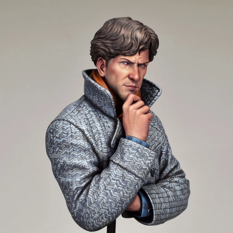 Kit de modèle de buste en résine moulée sous pression, échelle 1/10, Statue de gentleman européen non assemblée et non peinte