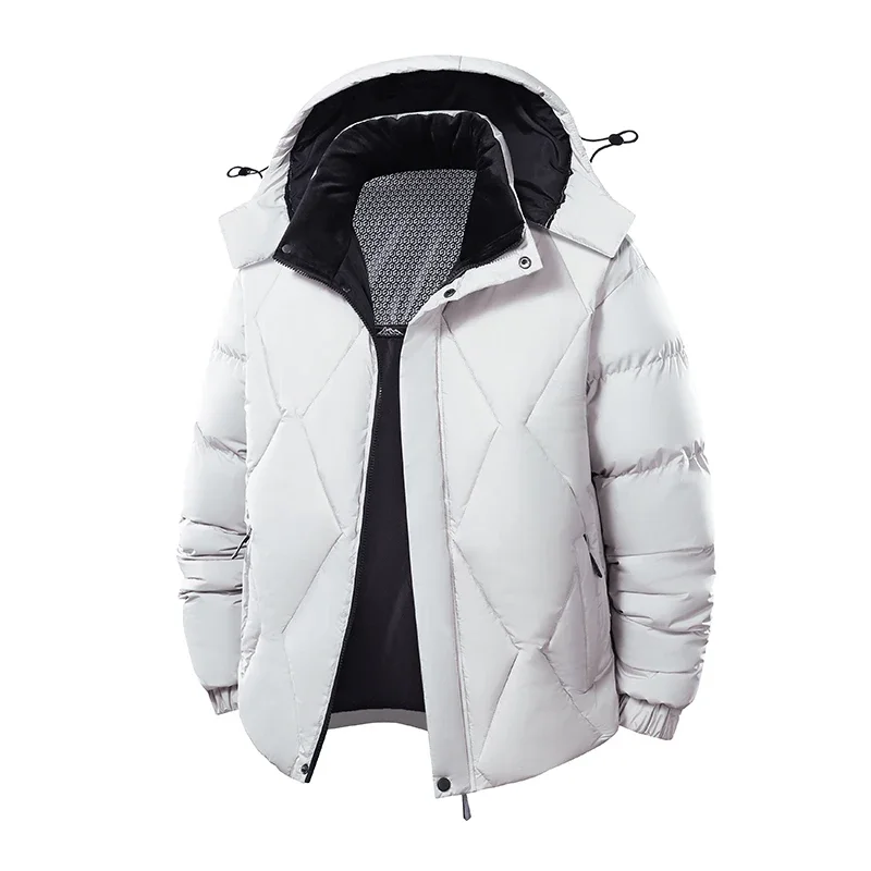 Winter Men Windproof Casual Fashion Jacket Mens Puffer Hooded Outdoor Jackets Male Detachable Hat Thick Jacket Windbreaker Parka