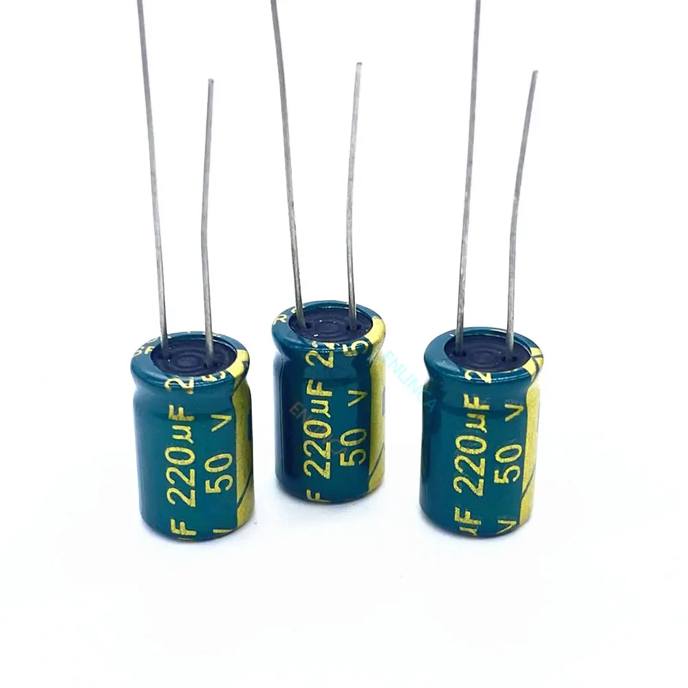 20pcs/lot P45 high frequency low impedance 50V 220UF aluminum electrolytic capacitor size 8*12 220UF 20%