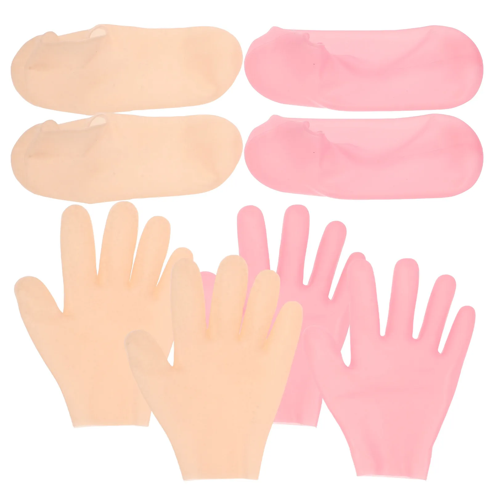 1Set Silicone Foot and Hand Masks Moisturizing Socks Gloves for Dry Cracked Feet Hands Exfoliating Reusable Spa-Like Home Care view 3