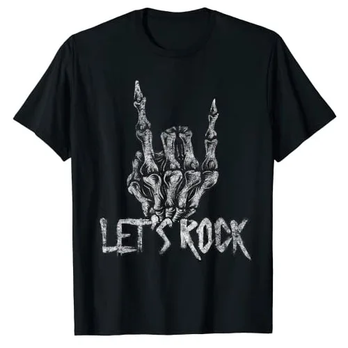 Camisetas de Concerto Lets Rock para Mulheres e Homens, Camiseta Vintage, Estilo Rap Hip-Hop, Blusas Gráficas Engraçadas de Manga Curta