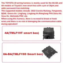 For Toyota-30 Cable for 8A-BA 4A Smart Key Cable for OBDSTAR Autel IM508 IM608 K518 Xhorse Key Tool Plus for TMLF19T TMLF19D