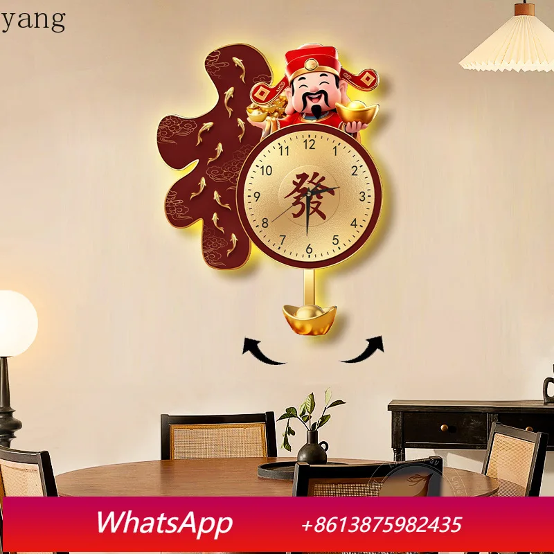 

Настенные часы LTT «Бог богатства» для гостиной, креативные, для фоновой стены за телевизором, бесшумные, для дома