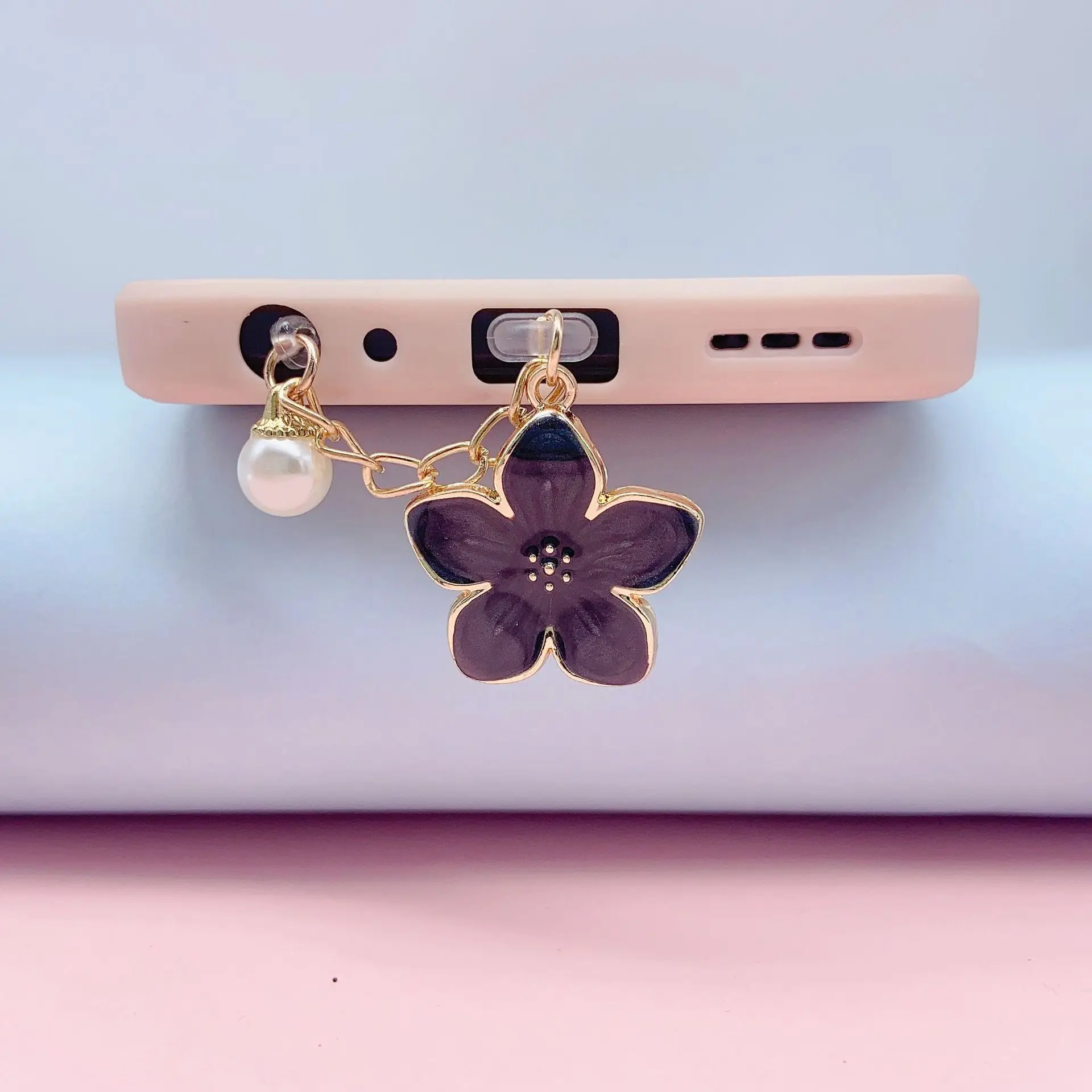 

Mobile Phone Anti-Dust Plug For iphone Android Charging Port Protectors Flower Dustplugs
