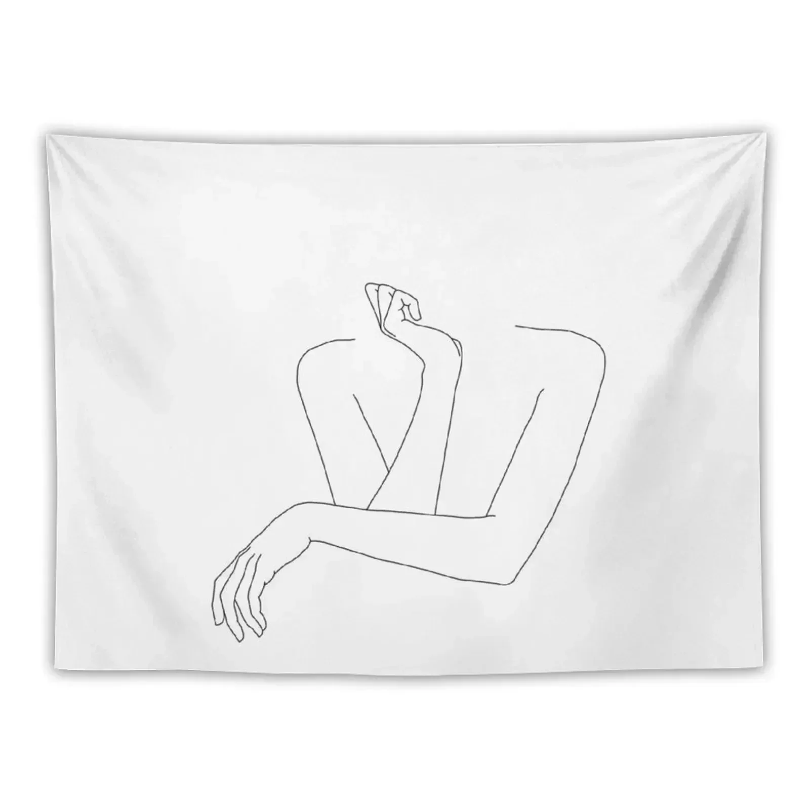 Folded arms line drawing - Anna Tapestry Anime Decor Decor For Bedroom Tapestry