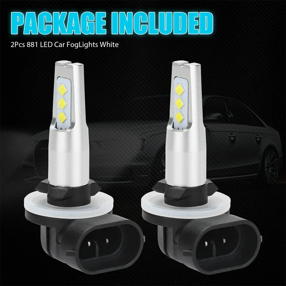 2PC H27 880 881 LED Fog Driving Light Bulbs DRL 6000K Super White Headlight Bulbs Kit Fog Driving Light lamp