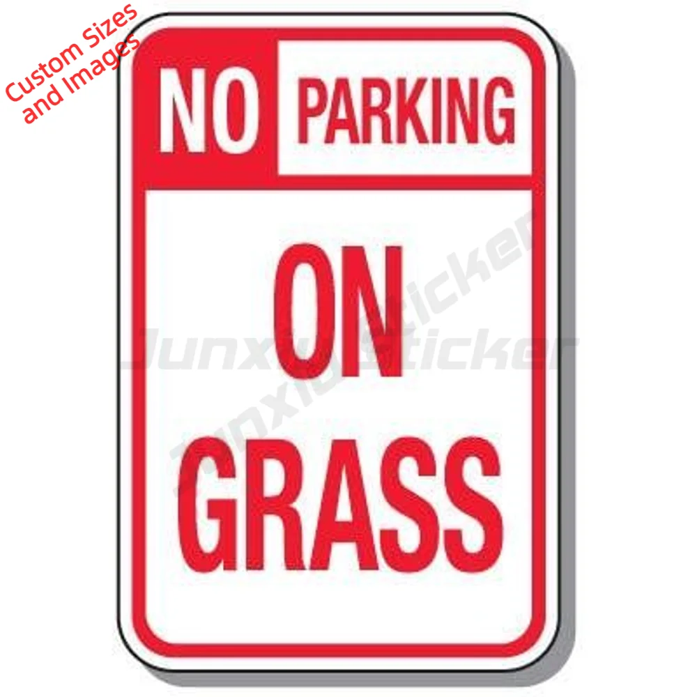 No Parking On Grass PVC Sticker For Parking Lot Driveway And Garage Entrance UV Resistant Decal Easy To Read Parking Notice