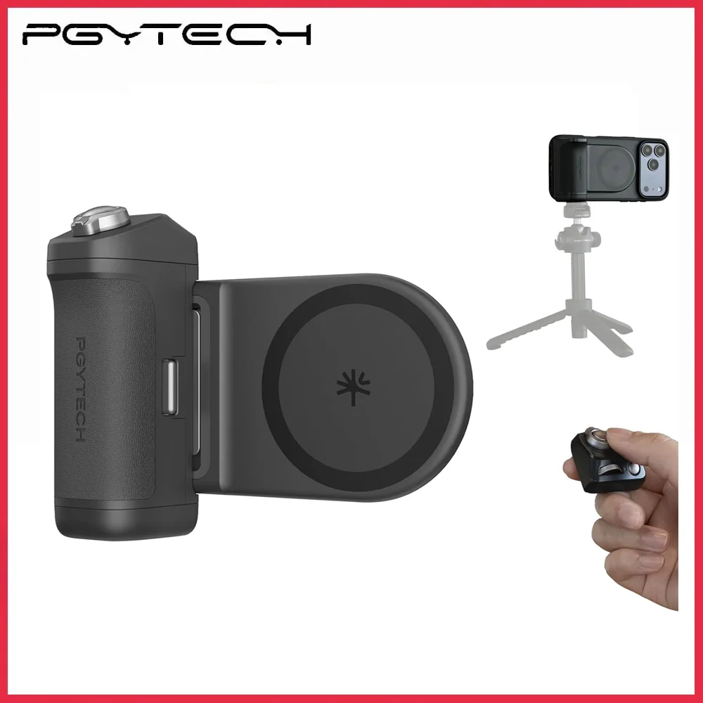 PGYTECH MagCam 2 スマホグリップ --- 3-in-1 ワイヤレス充電 分離型Bluetoothリモコン 内蔵モバイルバッテリー スマホスタンド