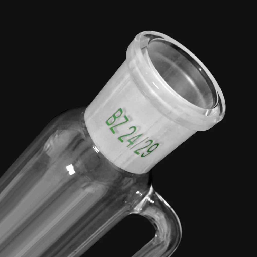 100ML Lab Cylindrical Dropping Funnel Glass Cylindrical Feed Funnel with PTFE Piston 24# Frosted Standard Joint PTFE Piston