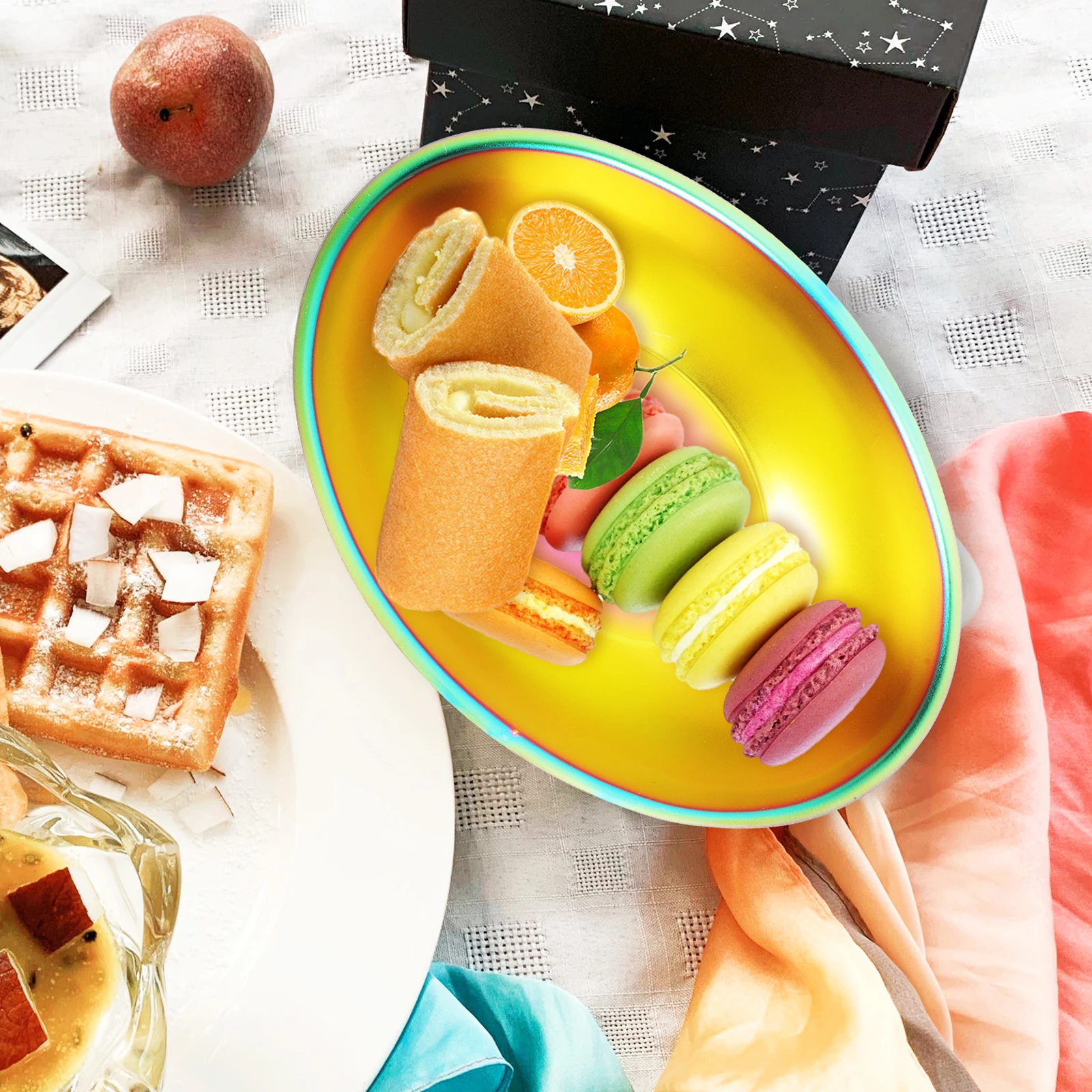 

Colorful Ingot Bowl Stainless Steel Anti-Slip Base Big Opening For Soup Salad Noodles Fruits Snack Ice Cream Chips Kitchen