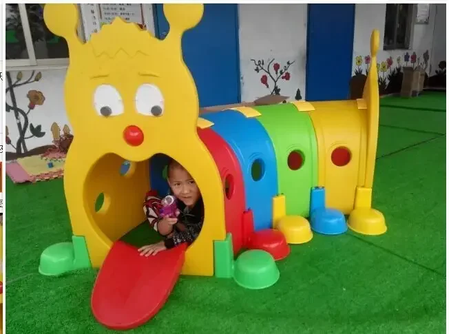 Kindergarten children's tunnel crawling early education toys large outdoor playground indoor elf caterpillar drilling hole