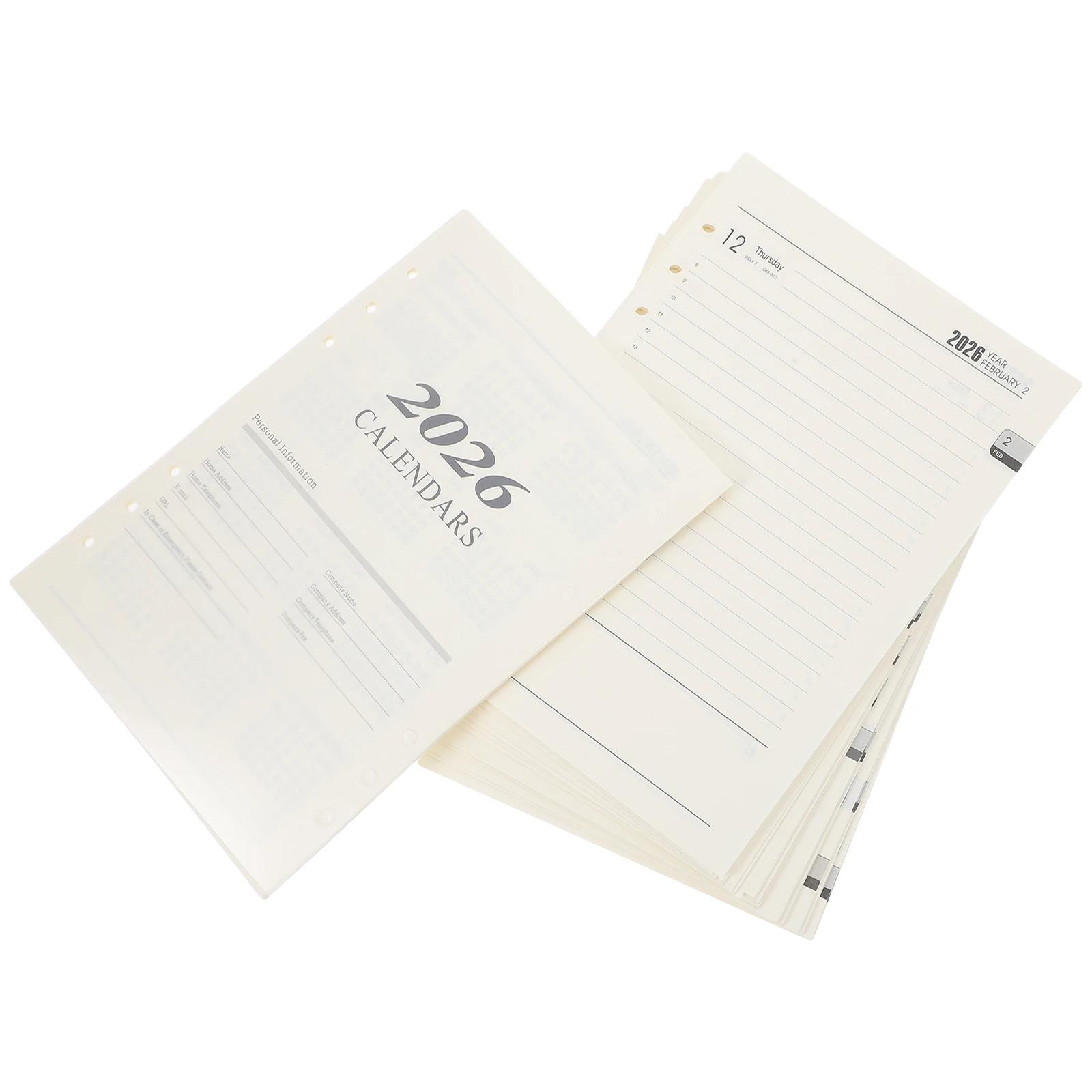 

Loose Leaf Notebook Core Replacement Monthly Planner Refills A5 White Paper Smooth Writing Daily Planning Six Holes Refillable