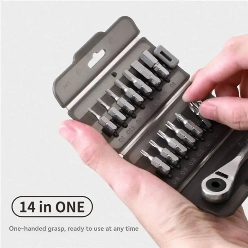 A74E-Screwdriver Car Accessories Kit Multifunctional Screwdriver Set Foldable Detachable Tools Screwdriver Tips For Home Repair