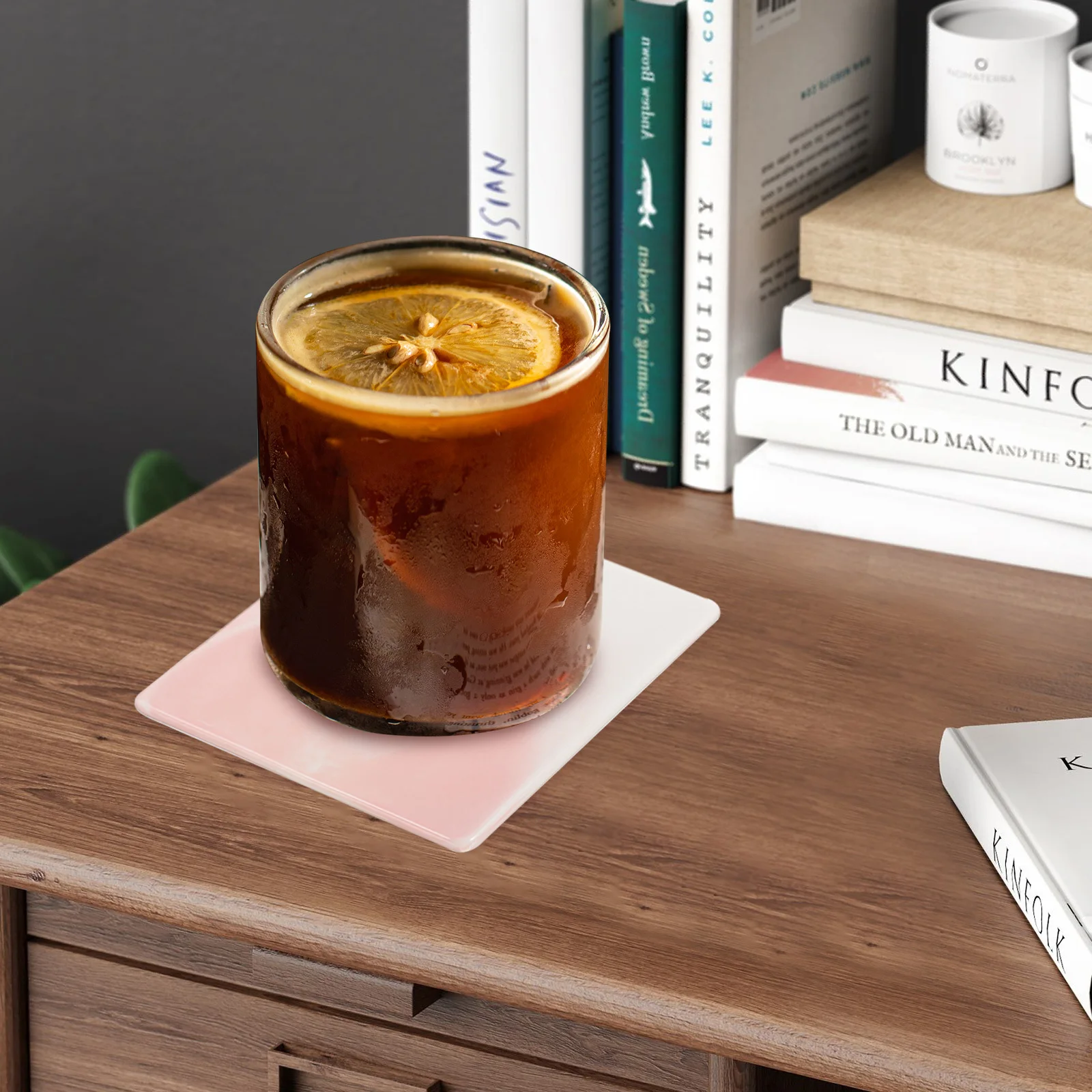 

4Pcs Marble Ceramic Cup Mats Decorative Heat Insulated Cup Coaster Anti-Skid Pad for Home Bar Office Table Protection