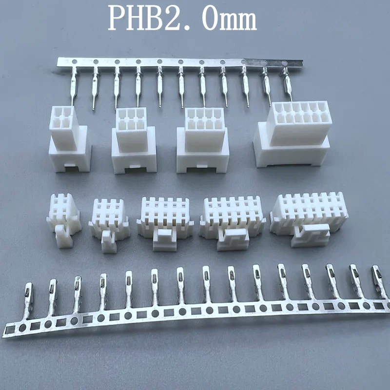 

10 комплектов PHB2.0 мм двухрядный штекерный корпус PHB2.0 + гнездовой корпус + штекерный терминал + гнездовой разъем PH2.0