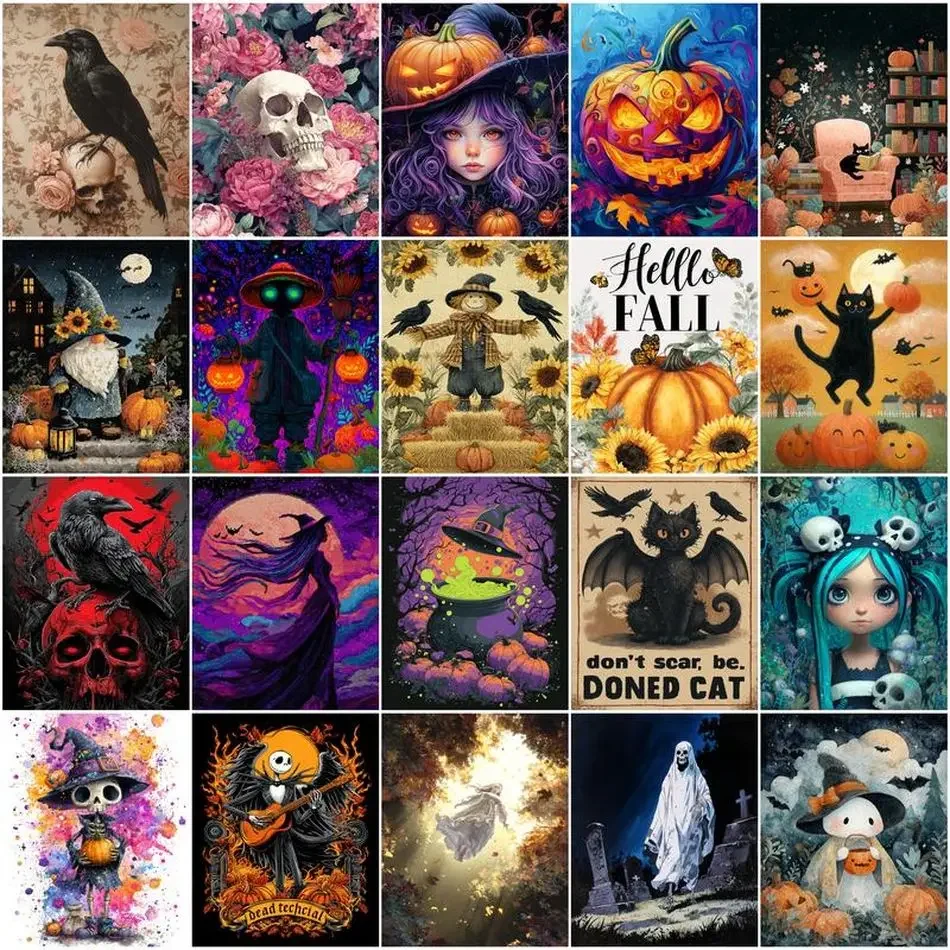 Diy Painting By Numbers Acrylic Paints Art Stuff Diy Set Funky Home Decor Items Color Markers Crafts Halloween Gift