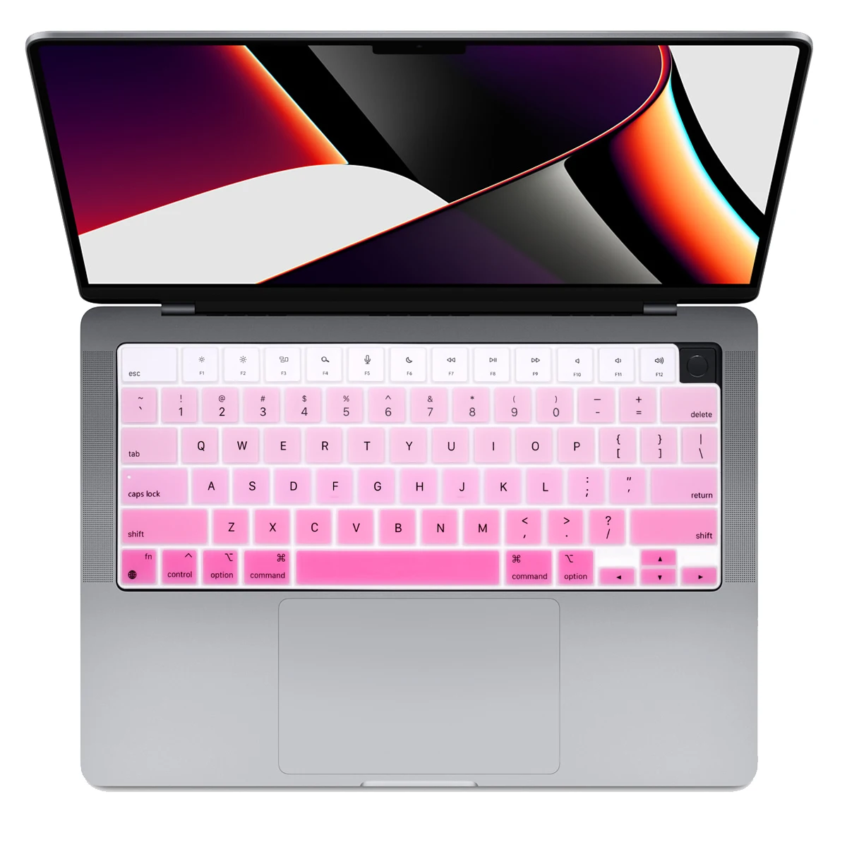 Keyboard Cover Skin for MacBook Pro 14 A2442 / MacBook Pro 16 A2485 2021 with M1 Chip Color Silicone Keyboard Protector English