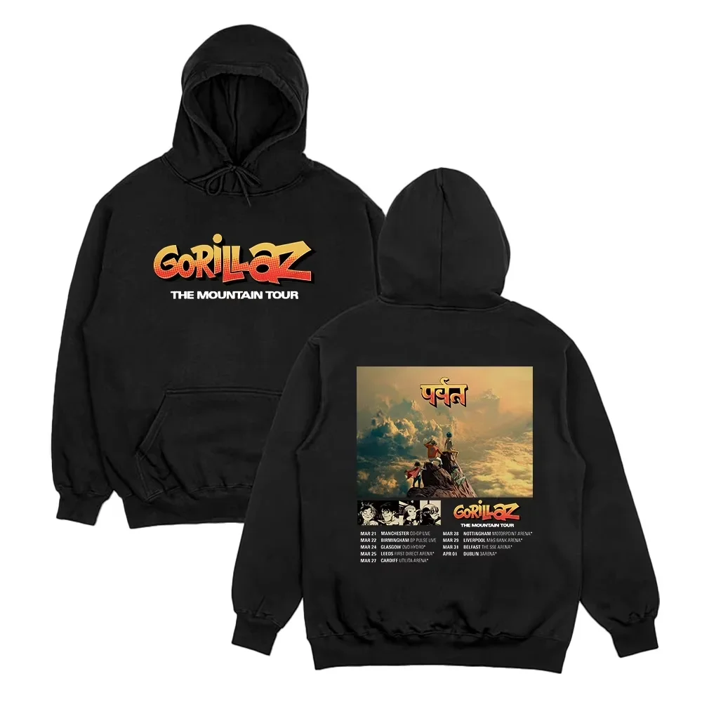 

JKIZOAIES Gorillazs The Mountain Tour 2026 Hooded Sweatshirts for Men Women Long Sleeve Casual Hooded Autumn and Winter Pullover
