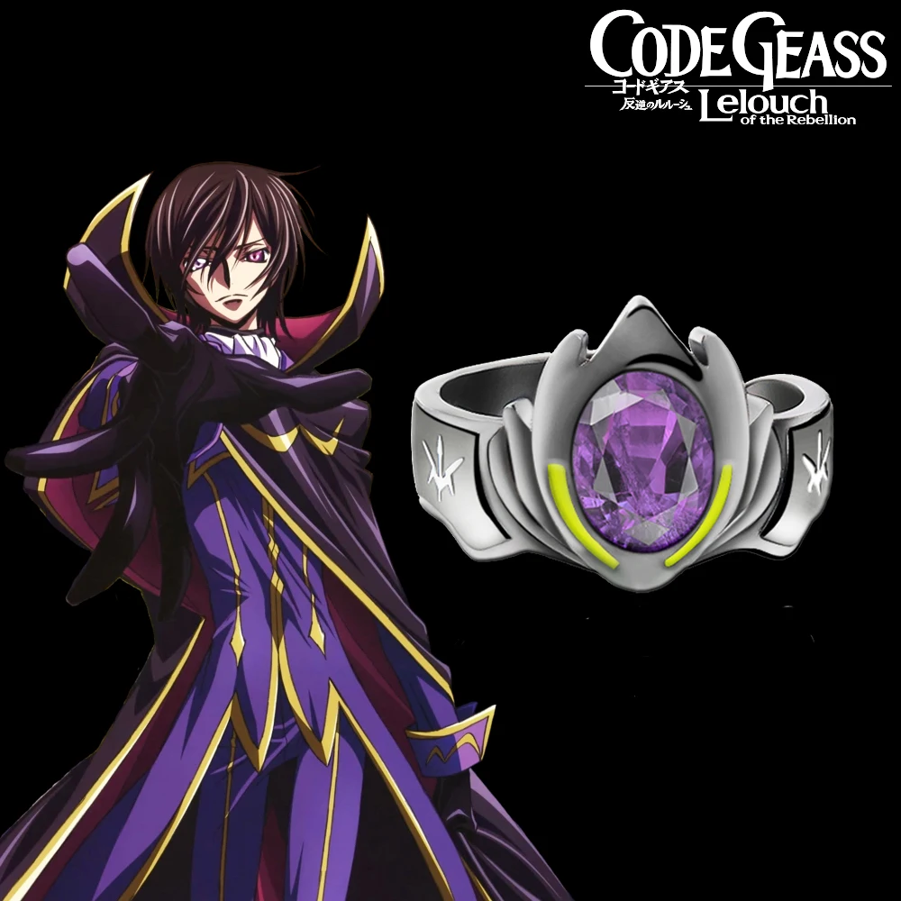 Anime Code Geass Rings for Men Women Lelouch vi Britannia Adjustable Finger Ring Fans Party Jewelry Gift