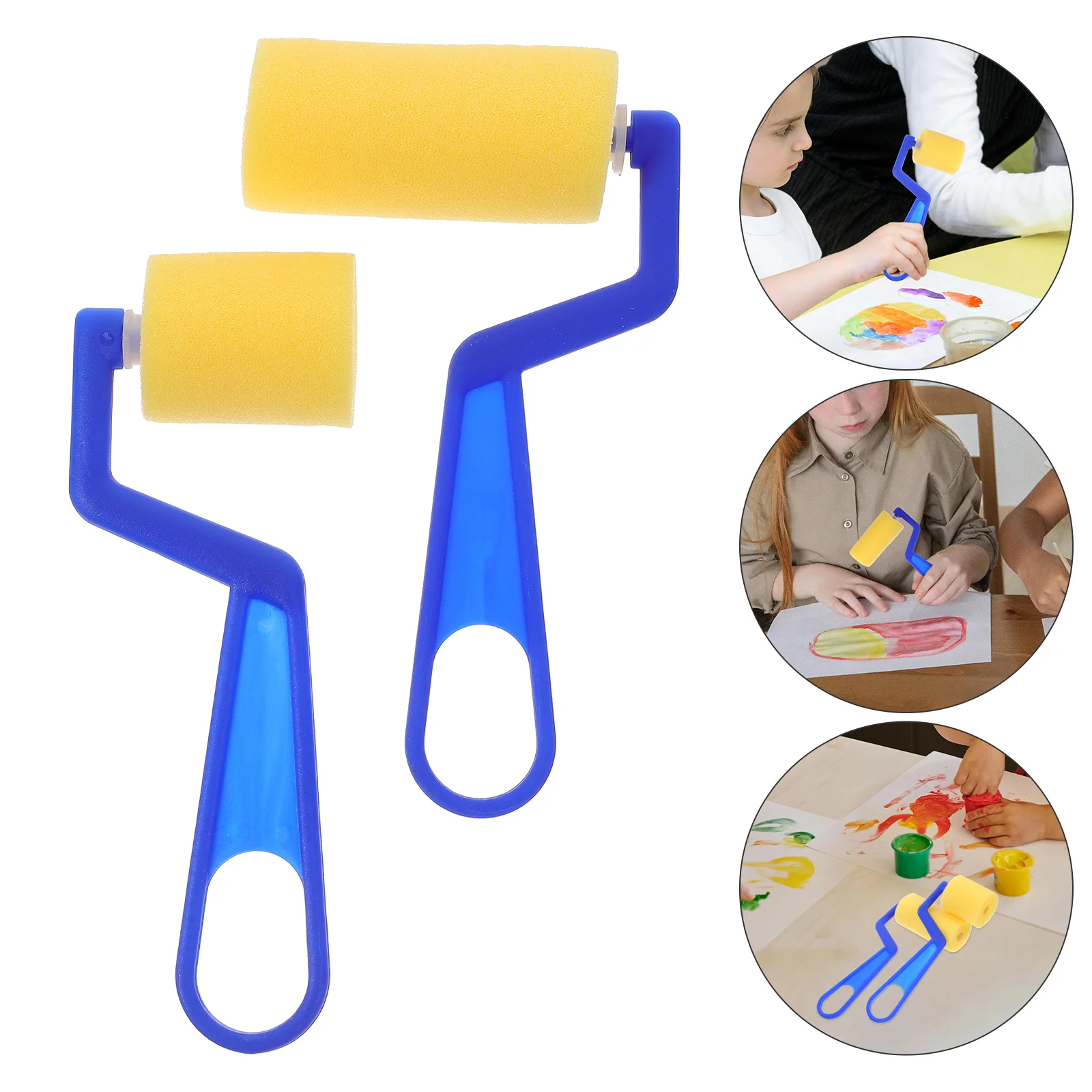 2pcs Portable Sponge Painted Sponge Rollers Useful Graffiti Drawing Brush Roller Tool Sponge Painting Kids Painting Brush Kids P