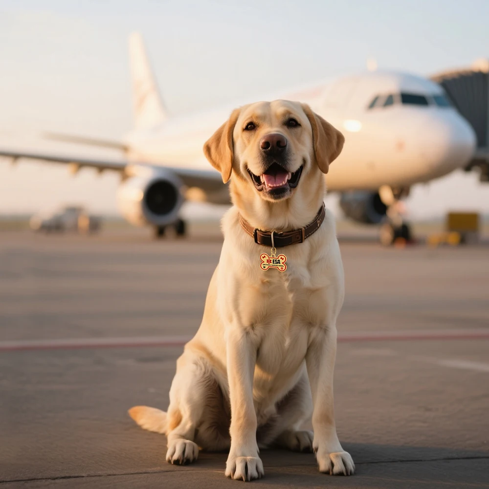 Personalisierte ESA-Hundemarke aus Edelstahl – Individuelle Emotional Support Animal (ESA) Haustier-ID-Anhänger in Knochenform – Detail 17